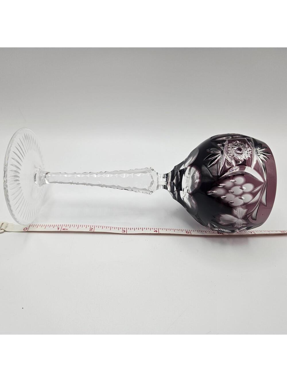 Vntg Nachtmann Traube Cordial Crystal Purple Amethyst Cut To Clear Glass 6 7/8" - Picture 11 of 11